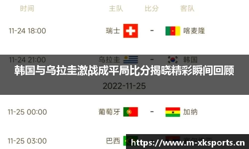 韩国与乌拉圭激战成平局比分揭晓精彩瞬间回顾